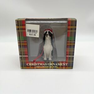 Sandicast Black and White Springer Spaniel Ornament – Dog Figurine Holiday